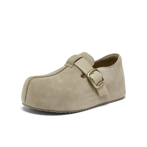 百思图2026春季新款勃肯鞋时尚简约复古休闲女单鞋E7333AM6