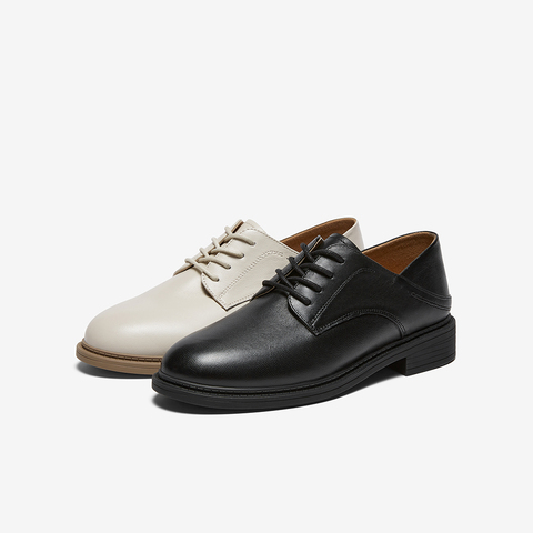 百思图2026春季新款商场同款牛津鞋时尚学院风女单鞋WWE50AM6