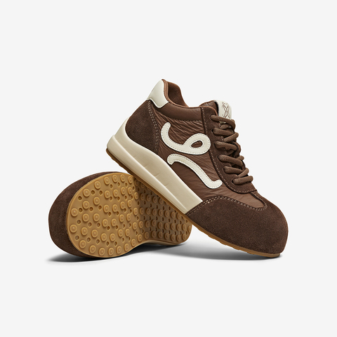 百思图2025春季新款商场同款德训鞋复古运动女休闲鞋D3786AM6