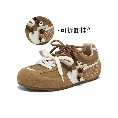 百思图2026春季新款商场同款德训鞋时髦复古女运动休闲鞋A6621AM6