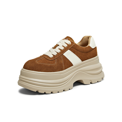 百思图2025春季新款商场同款德训鞋时尚厚底增高女休闲鞋CV259AM6