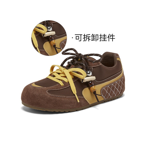 百思图2026春季新款商场同款德训鞋时髦复古女运动休闲鞋A6621AM6