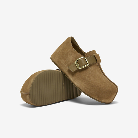 百思图2026春季新款勃肯鞋时尚简约复古休闲女单鞋E7333AM6