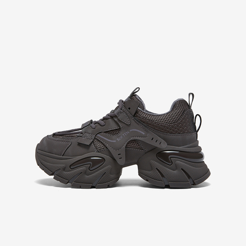 百思图2026春季新款老爹鞋时尚潮流运动厚底增高女休闲鞋G8897AM6