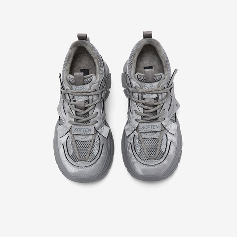 百思图2026春季新款老爹鞋时尚潮流运动厚底增高女休闲鞋G8897AM6