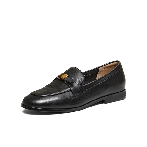 百思图2026春季新款乐福鞋时尚复古潮流通勤女单鞋UXS01AA6