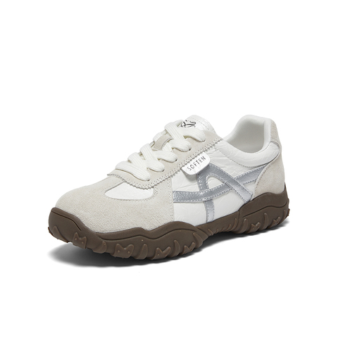 百思图2026春季新款德训鞋时尚复古运动女休闲鞋D3772AM6