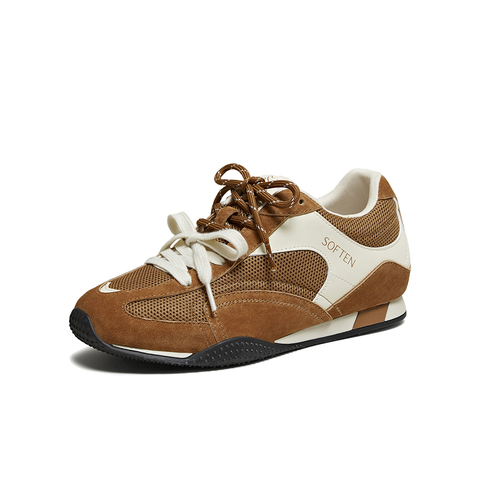 百思图2026春季新款商场同款德训鞋时尚复古女休闲运动鞋D3818AM6