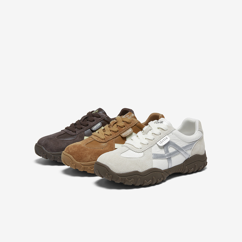 百思图2026春季新款德训鞋时尚复古运动女休闲鞋D3772AM6