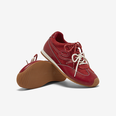 百思图2026春季新款商场同款德训鞋时尚复古女运动休闲鞋D3858AM6