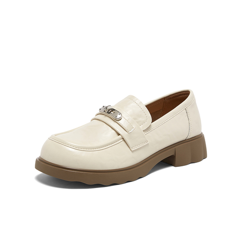 百思图2026春季新款商场同款乐福鞋简约学院风女单鞋BV111AA6