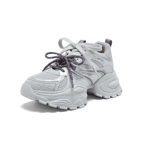 百思图2026春季新款商场同款老爹鞋时髦增高女运动休闲鞋G0885AM6