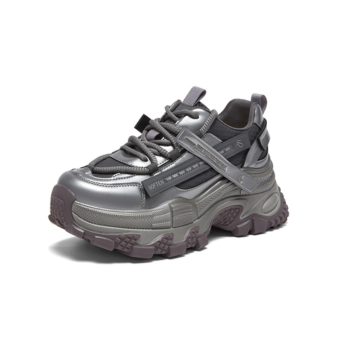 百思图2026春季新款商场同款老爹鞋时尚潮流增高女休闲鞋B1071AM6