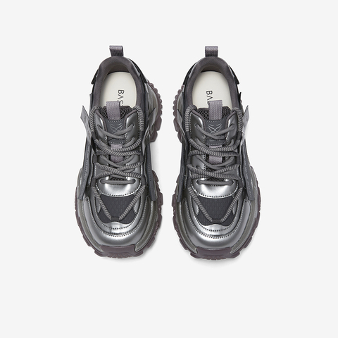 百思图2026春季新款商场同款老爹鞋时尚潮流增高女休闲鞋B1071AM6