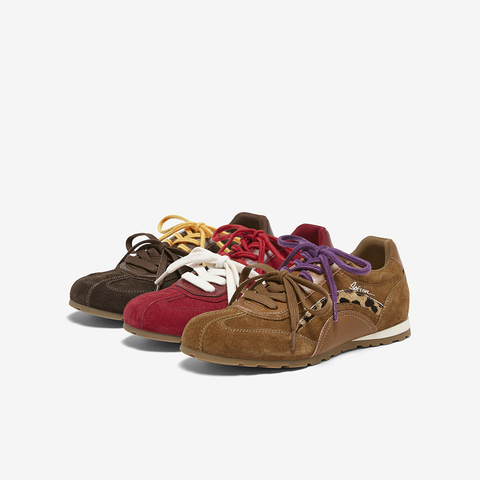 百思图2025春季新款德训鞋时尚复古户外运动女休闲鞋A9062AM6