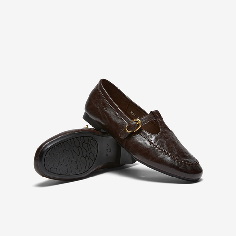 百思图2026春季新款乐福鞋简约时尚通勤方跟女单鞋WW173AA6