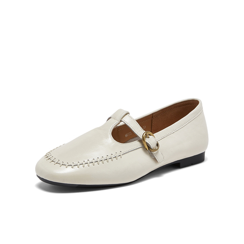 百思图2026春季新款乐福鞋简约时尚通勤方跟女单鞋WW173AA6