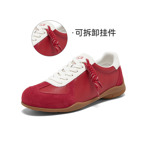 百思图2026春季新款德训鞋时尚潮流复古女运动休闲鞋D3809AM6