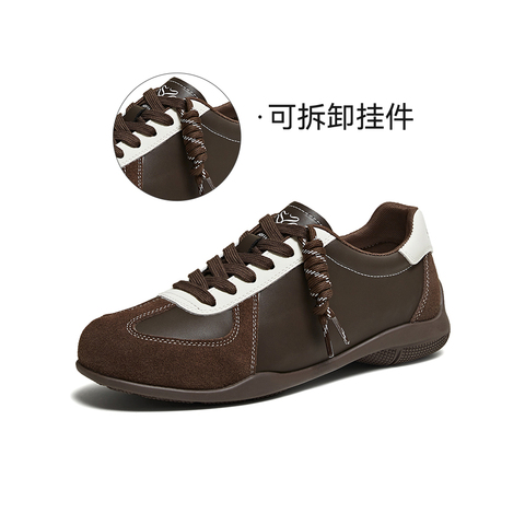 百思图2026春季新款德训鞋时尚潮流复古女运动休闲鞋D3809AM6