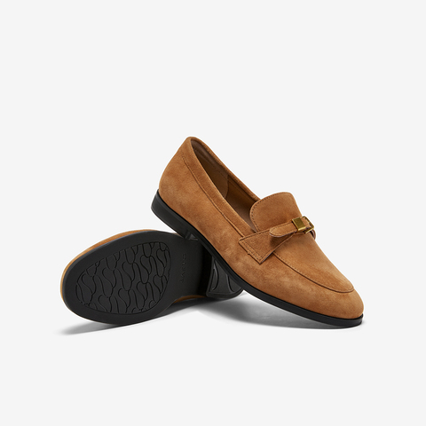 百思图2026春季新款乐福鞋时尚复古潮流通勤女单鞋UXS01AA6