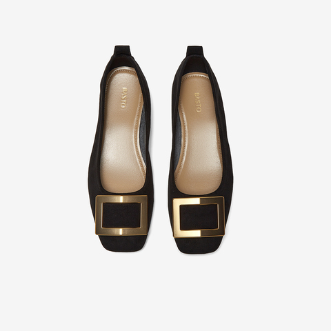 百思图2026春季新款时尚潮流通勤方头粗跟浅口女单鞋B0016AQ6