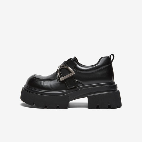 百思图2026春季新款商场同款乐福鞋简约学院风女单鞋W0671AM6