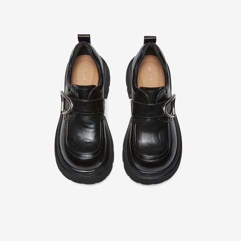 百思图2026春季新款商场同款乐福鞋简约学院风女单鞋W0671AM6