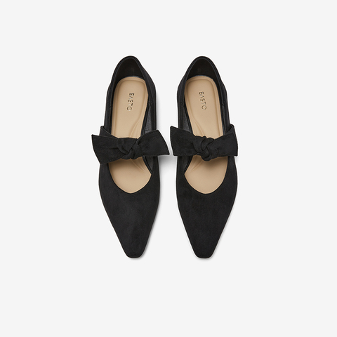 百思图2026春季新款玛丽珍鞋简约复古尖头粗跟女单鞋R6276AQ6