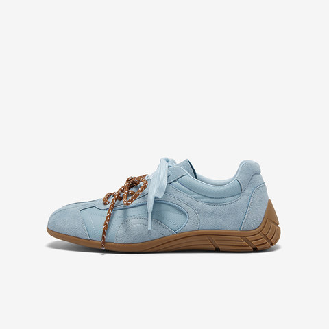 百思图2026春季新款德训鞋时髦复古户外运动休闲女鞋A7601AM6