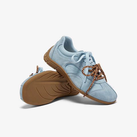 百思图2026春季新款德训鞋时髦复古户外运动休闲女鞋A7601AM6