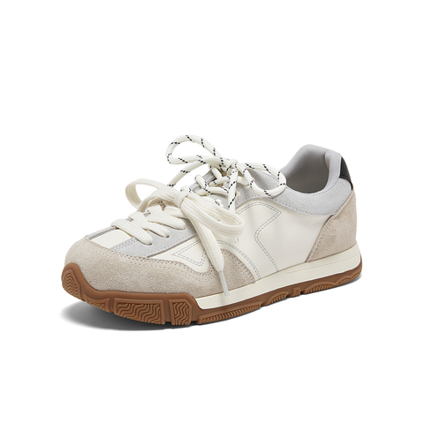 百思图2026春季新款德训鞋时髦复古户外休闲运动女鞋W0883AM6