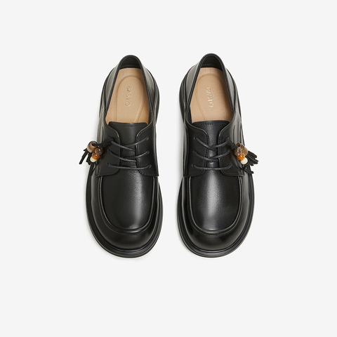 百思图2026春季新款商场同款牛津鞋简约复古女单鞋W6811AM6