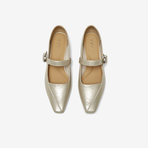 百思图2026春季新款玛丽珍鞋简约复古方头粗跟女单鞋F3516AQ6