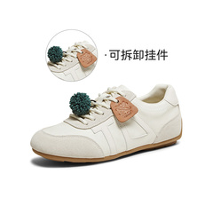 百思图2025春季新款德训鞋时尚复古潮流运动女休闲鞋W2810AM6