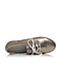 Bata/拔佳春季专柜同款灰金色圆头平跟系带羊皮休闲女单鞋AV222AM7