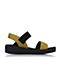Bata/拔佳夏季专柜同款黄色舒适休闲坡跟磨砂牛皮女凉鞋813-FBL7