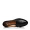 Bata/拔佳2018春专柜同款黑色圆头方跟套脚羊皮女单鞋AQ282AM8