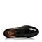 Bata/拔佳2018春专柜同款黑色圆头方跟系带英伦风牛皮女单鞋AQ270AM8