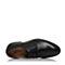 Bata/拔佳2018春专柜同款黑色圆头方跟商务正装牛皮男单鞋85L04AM8