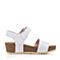 Bata/拔佳2018夏新专柜同款米白色简约休闲坡跟胎牛皮革女凉鞋AES03BL8