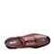 Bata/拔佳2018秋新专柜同款棕啡色简约系带粗高跟牛皮革女单鞋ABJ22CM8