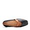 Bata/拔佳2018秋新款专柜同款黑色羊皮革方头平跟奶奶鞋女单鞋812-1CQ8