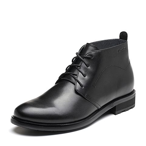 Bata拔佳冬新款专柜同款黑色牛皮革男皮靴马丁靴A6D46DD8