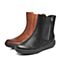 Bata拔佳冬新款专柜同款棕色牛皮革平底女皮靴短靴ABN42DD8
