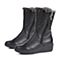 Bata/拔佳2018冬新款专柜同款黑色(毛里)小牛皮革坡跟女皮靴毛里AI950DZ8加绒