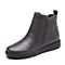 Bata/拔佳2018冬新款专柜同款灰色羊皮革坡跟及踝靴女短靴AV547DD8