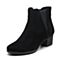 Bata/拔佳2018冬新款专柜同款黑色羊绒皮革女皮靴短靴NBL03DD8
