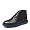 Bata拔佳冬新款专柜同款黑色牛皮革商务男低靴皮靴YM006DD8