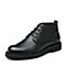 Bata拔佳冬新款专柜同款黑色牛皮革圆头方跟男靴短靴马丁靴YM004DD8