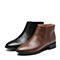 Bata/拔佳2018冬新款专柜同款咖啡色牛皮革女皮靴及踝靴RBY07DD8